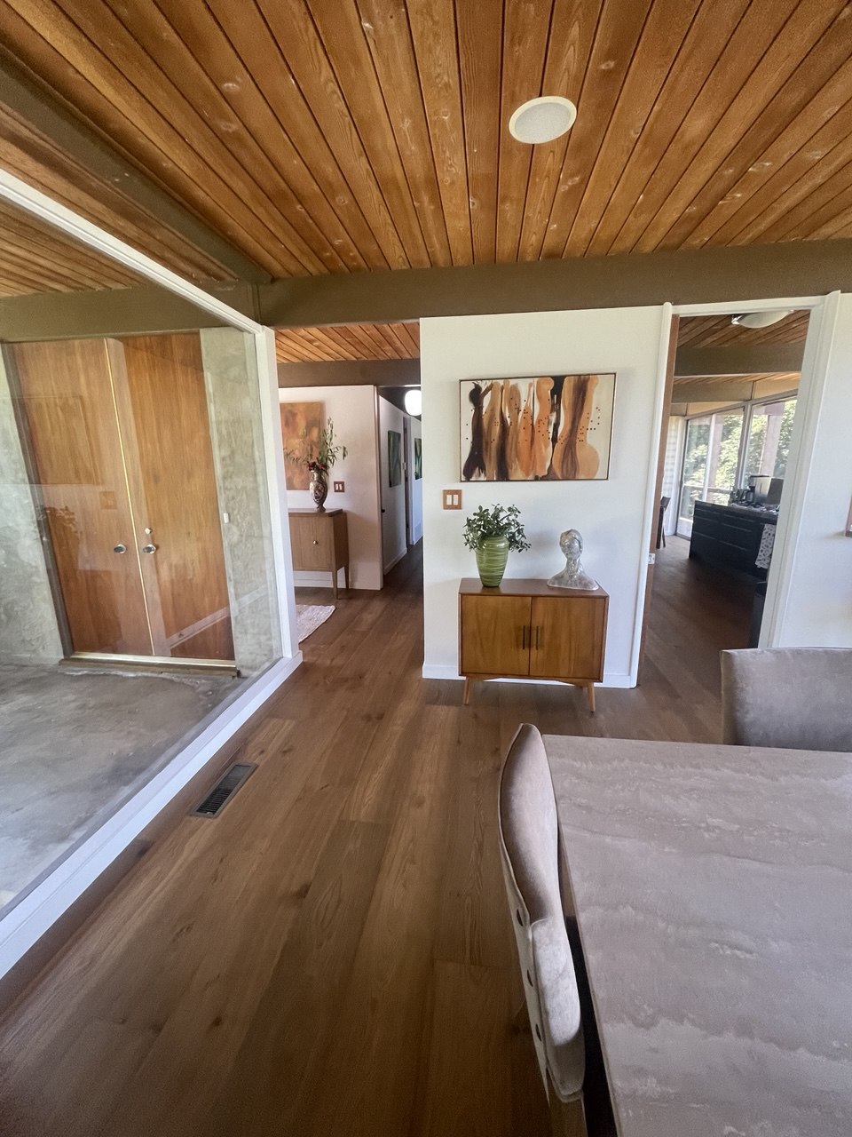 Dining hall with mid-century details