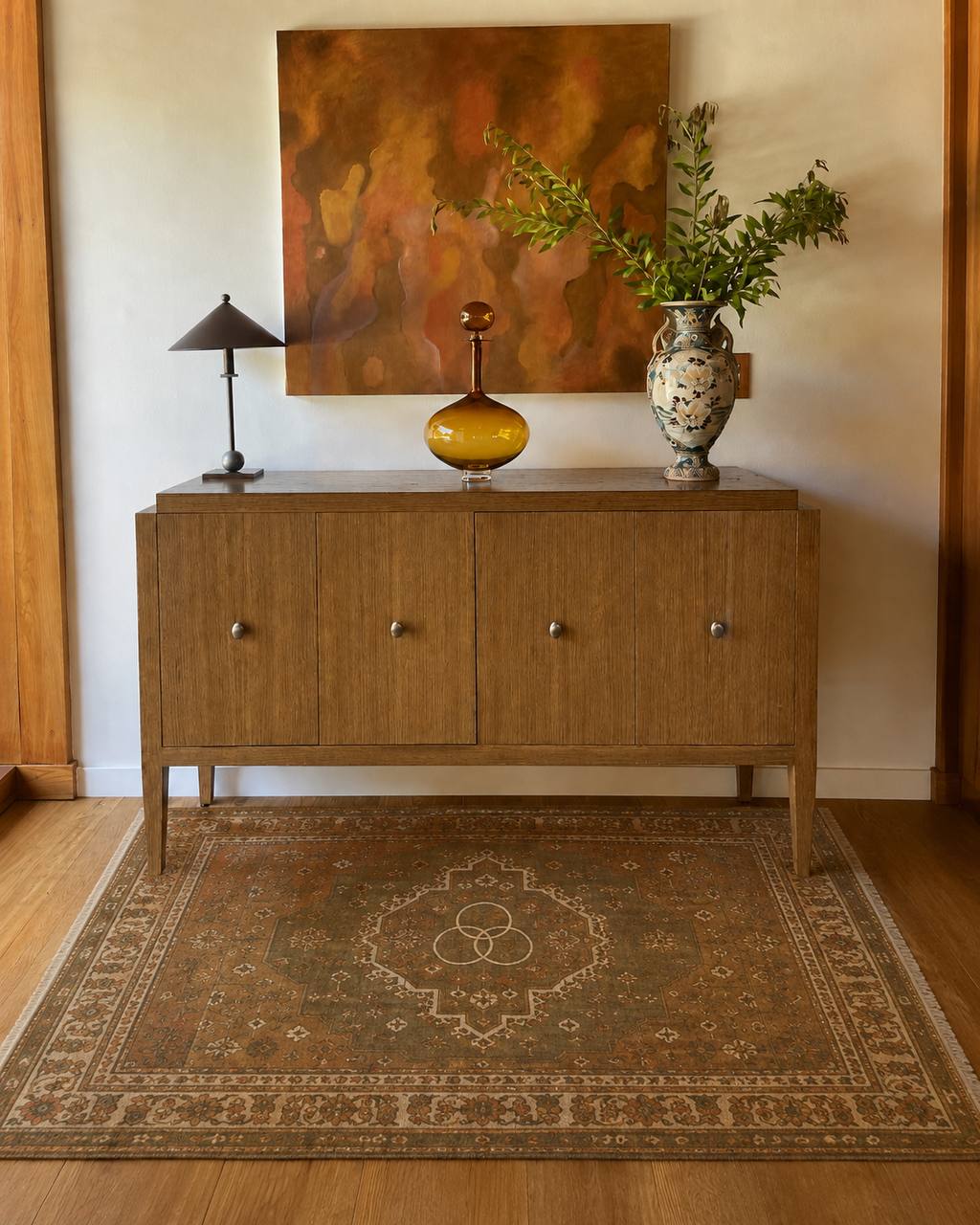 Hallway with vintage sideboard