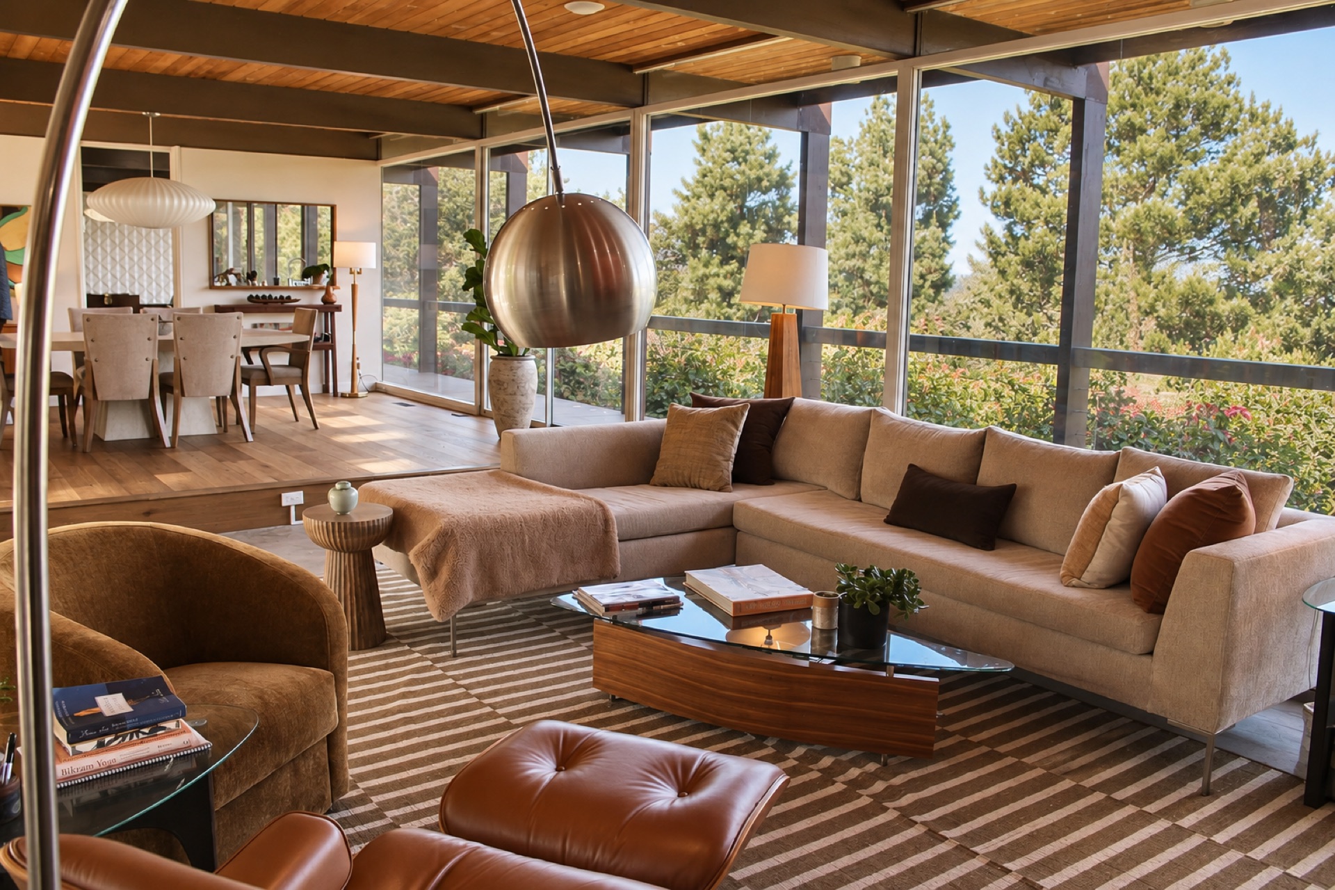 The Gift House living room — a mid-century modern filming location in Sherman Oaks, Los Angeles